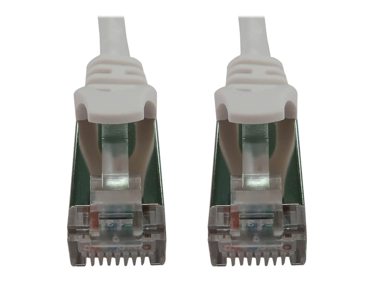 Eaton Tripp Lite Series Cat6a 10G Snagless Shielded Slim STP Ethernet Cable (RJ45 M/M), PoE, White, 3 ft. (0.9 m) -