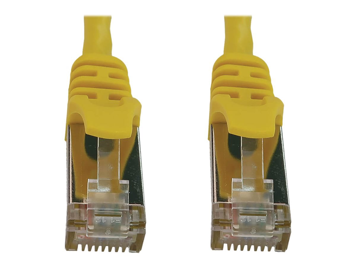 Eaton Tripp Lite Series Cat6a 10G Snagless Shielded Slim STP Ethernet Cable (RJ45 M/M), PoE, Yellow, 3 ft. (0.9 m) -