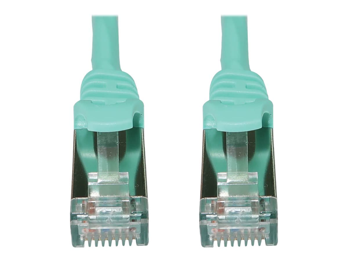 Eaton Tripp Lite Series Cat6a 10G Snagless Shielded Slim STP Ethernet Cable (RJ45 M/M), PoE, Aqua, 7 ft. (2.1 m) -