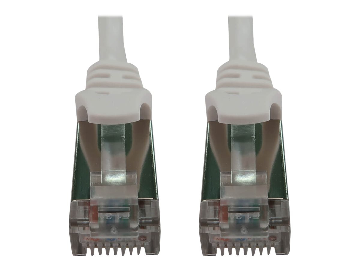 Eaton Tripp Lite Series Cat6a 10G Snagless Shielded Slim STP Ethernet Cable (RJ45 M/M), PoE, White, 7 ft. (2.1 m) -
