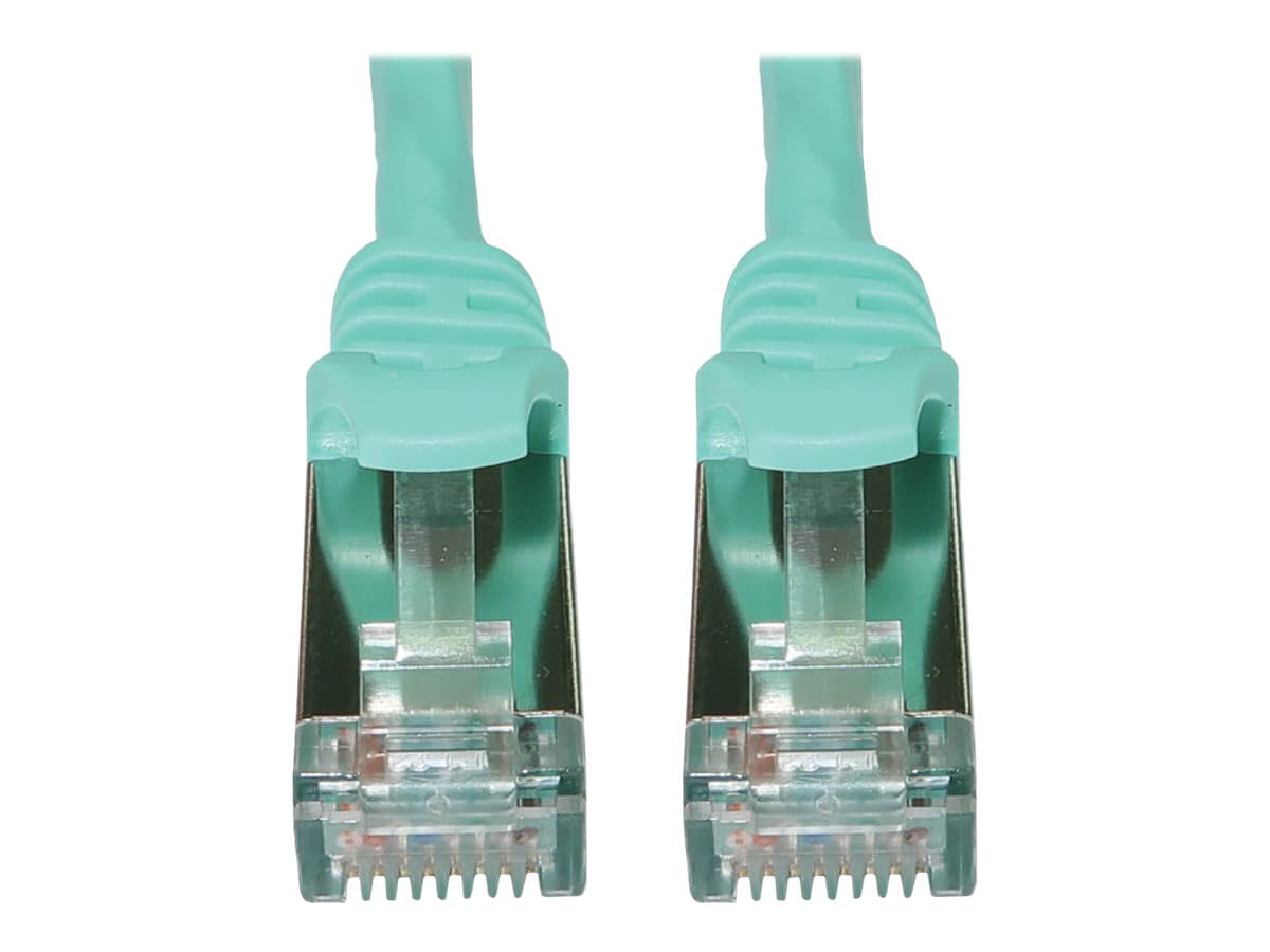 Eaton Tripp Lite Series Cat6a 10G Snagless Shielded Slim STP Ethernet Cable (RJ45 M/M), PoE, Aqua, 10 ft. (3.1 m) -