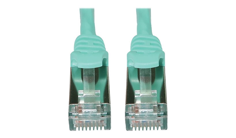 Eaton Tripp Lite Series Cat6a 10G Snagless Shielded Slim STP Ethernet Cable (RJ45 M/M), PoE, Aqua, 10 ft. (3.1 m) -