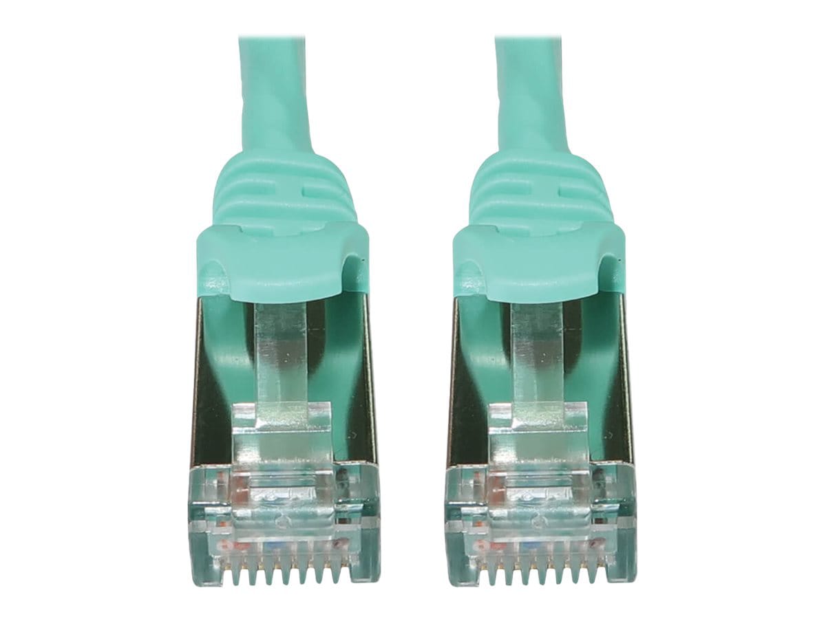 Eaton Tripp Lite Series Cat6a 10G Snagless Shielded Slim STP Ethernet Cable (RJ45 M/M), PoE, Aqua, 25 ft. (7.6 m) -