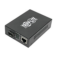 Tripp Lite Gigabit SFP Fiber to Ethernet Media Converter, POE+, International Power Cables, 10/100/1000 Mbps - fiber