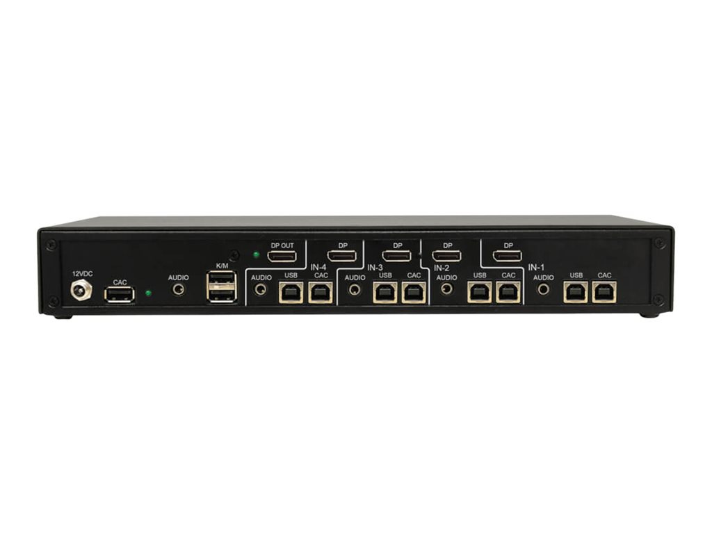 Tripp Lite Secure KVM Switch, 4-Port, Single Head, DisplayPort to DisplayPort, 4K, NIAP PP4.0, Audio, CAC, TAA - KVM /