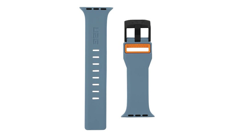 UAG Apple Watch Band 45mm/44mm/42mm, Series 7/6/5/4/3/2/1/SE - Civilian Slate/Orange - bracelet de montre pour montre intelligente