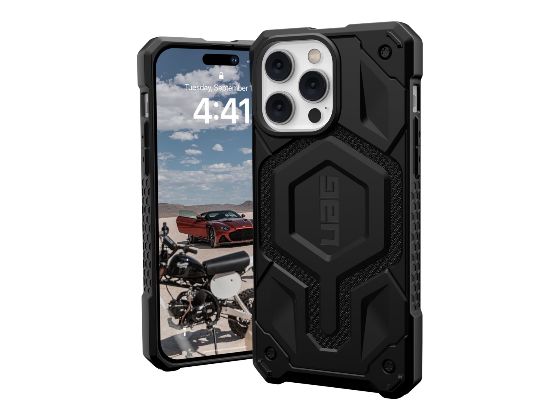 UAG Rugged Case for iPhone 14 Pro Max  -  Monarch Pro Series with MagSafe  -   Kevlar Black