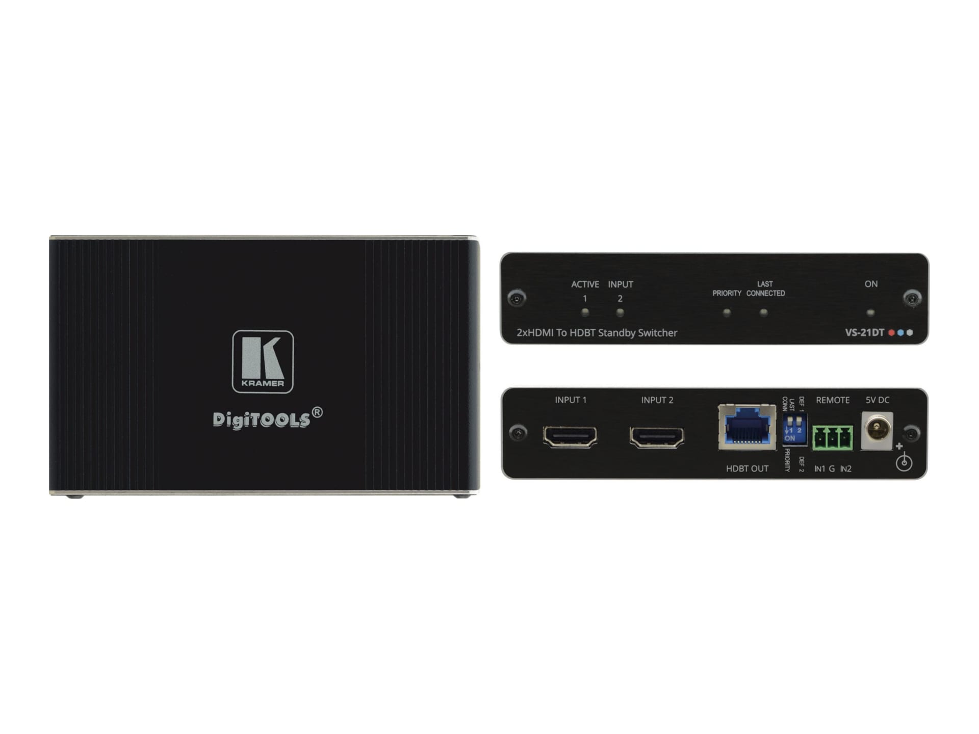 Kramer DigiTOOLS VS-21DT - video/audio switch - 2 ports