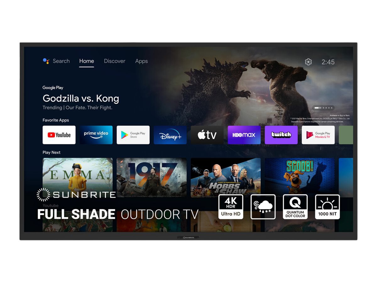 SunBrite 75" Veranda 3 Full-Shade 4K HDR Outdoor Smart TV