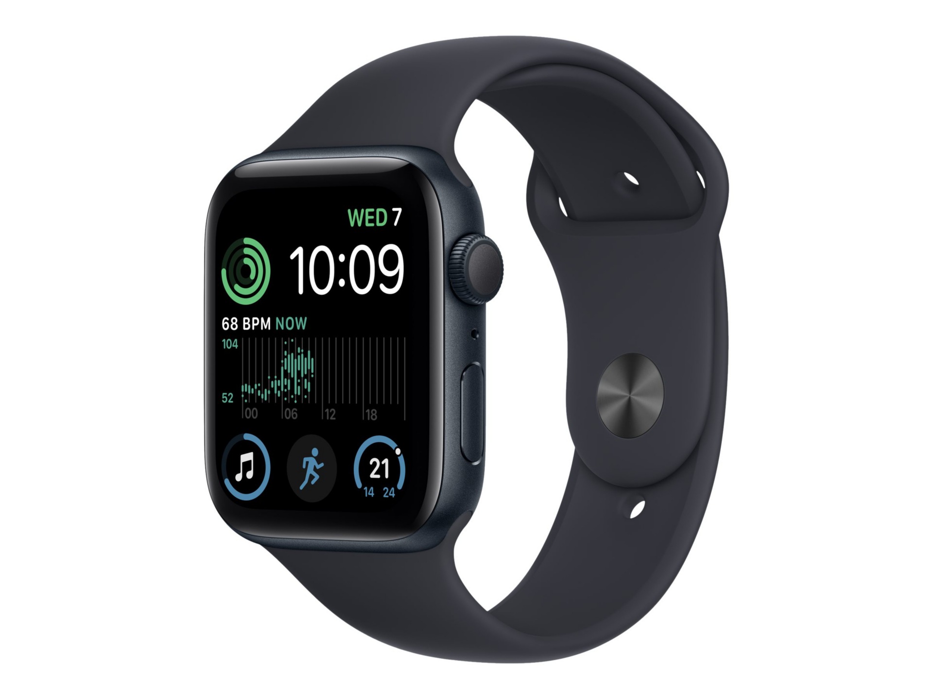 Apple Watch SE (GPS) 2nd generation - midnight aluminum - smart watch with sport band - midnight - 32 GB