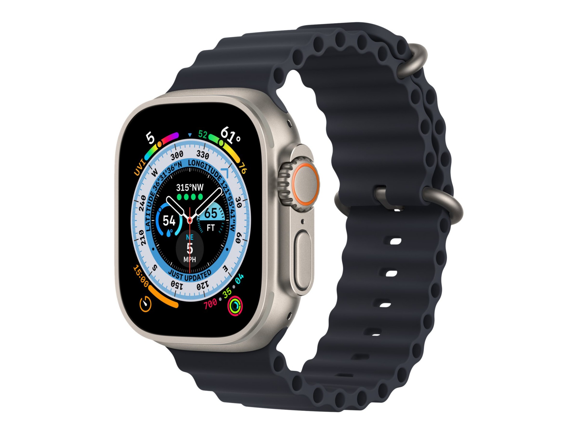 Apple Watch Ultra - titanium - smart watch with Ocean band - midnight - 32 GB