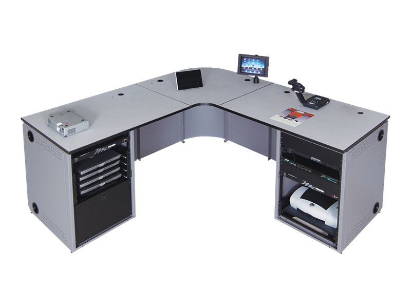 Spectrum Instructor Media Console #3 - workstation - L-shaped - graphite talc