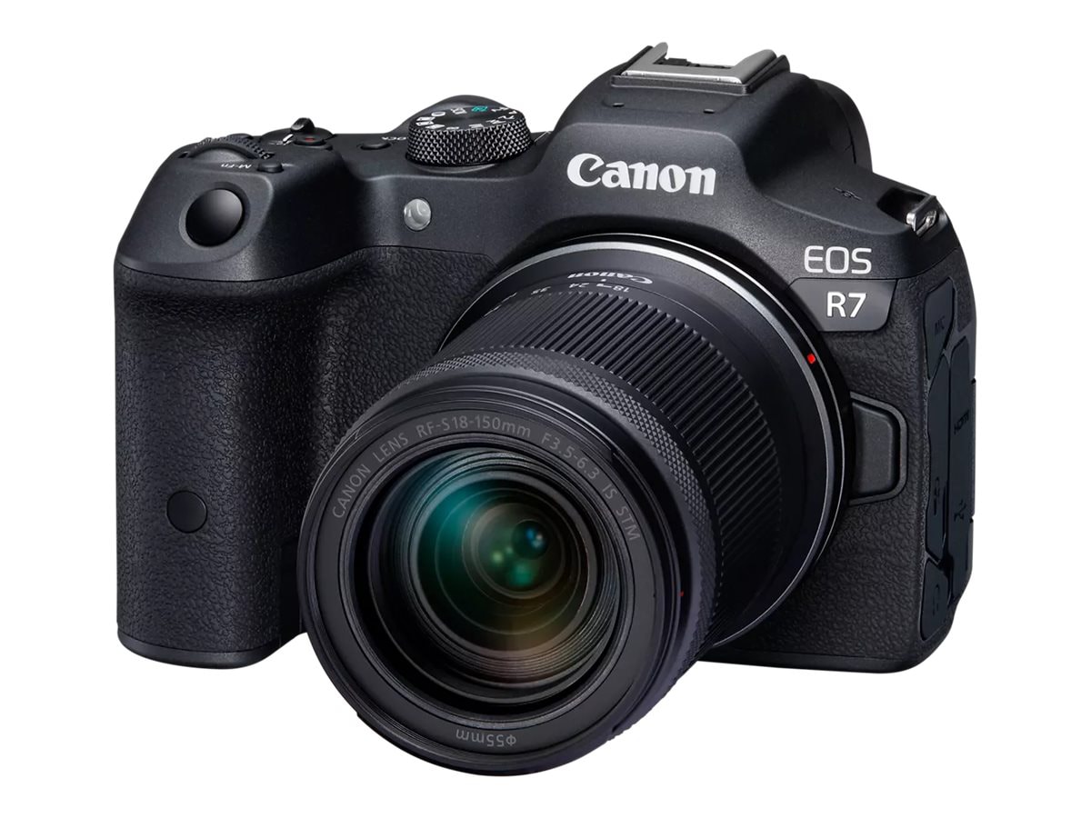 Canon EOS R7 Mirrorless Camera with 18-150mm Lens in Black