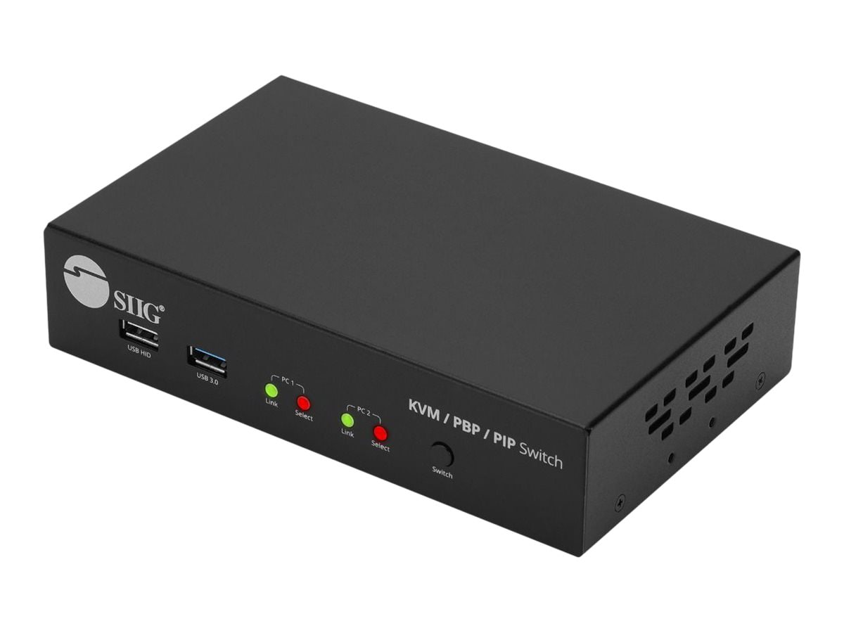 SIIG 2-Port 4K HDMI KVM Switch with PBP Roaming Mouse & PIP - KVM / audio /