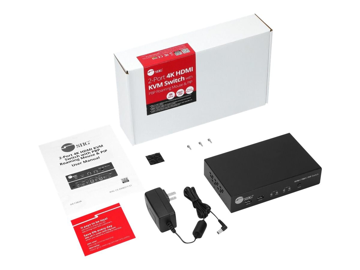 SIIG 2-Port 4K HDMI KVM Switch - Thumbnail 3