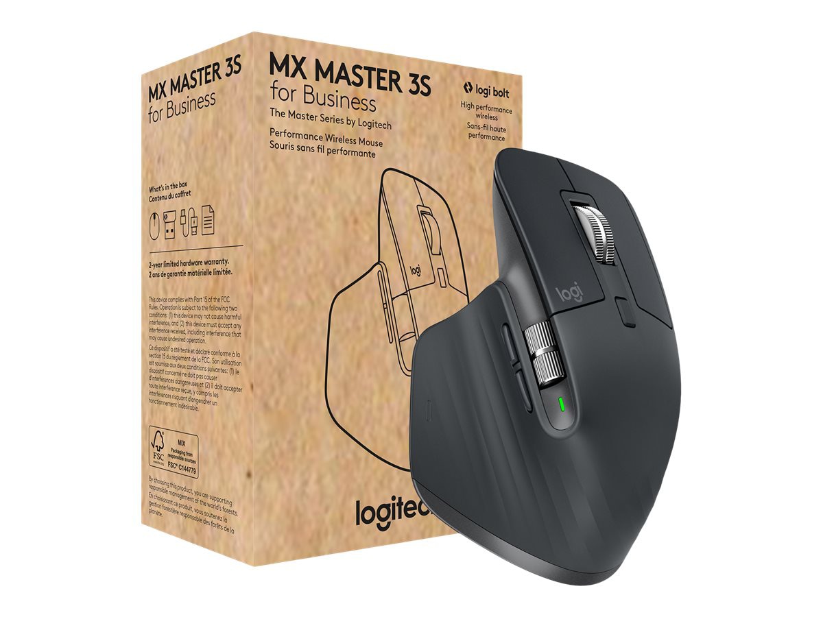 Logitech MX Master 3S Wireless Performance Mouse with Ultra fast Scrolling  Black Ergo 8K DPI Track on Glass Quiet Clicks - Office Depot