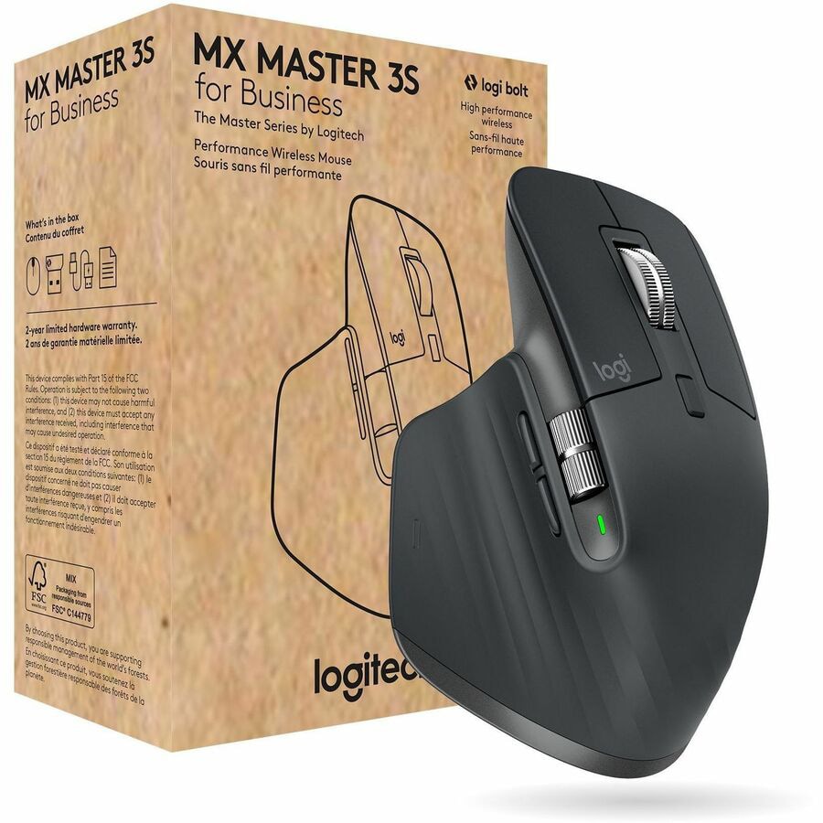 Logitech MX Master 3S Wireless Performance Mouse with Ultra fast Scrolling  Black Ergo 8K DPI Track on Glass Quiet Clicks - Office Depot