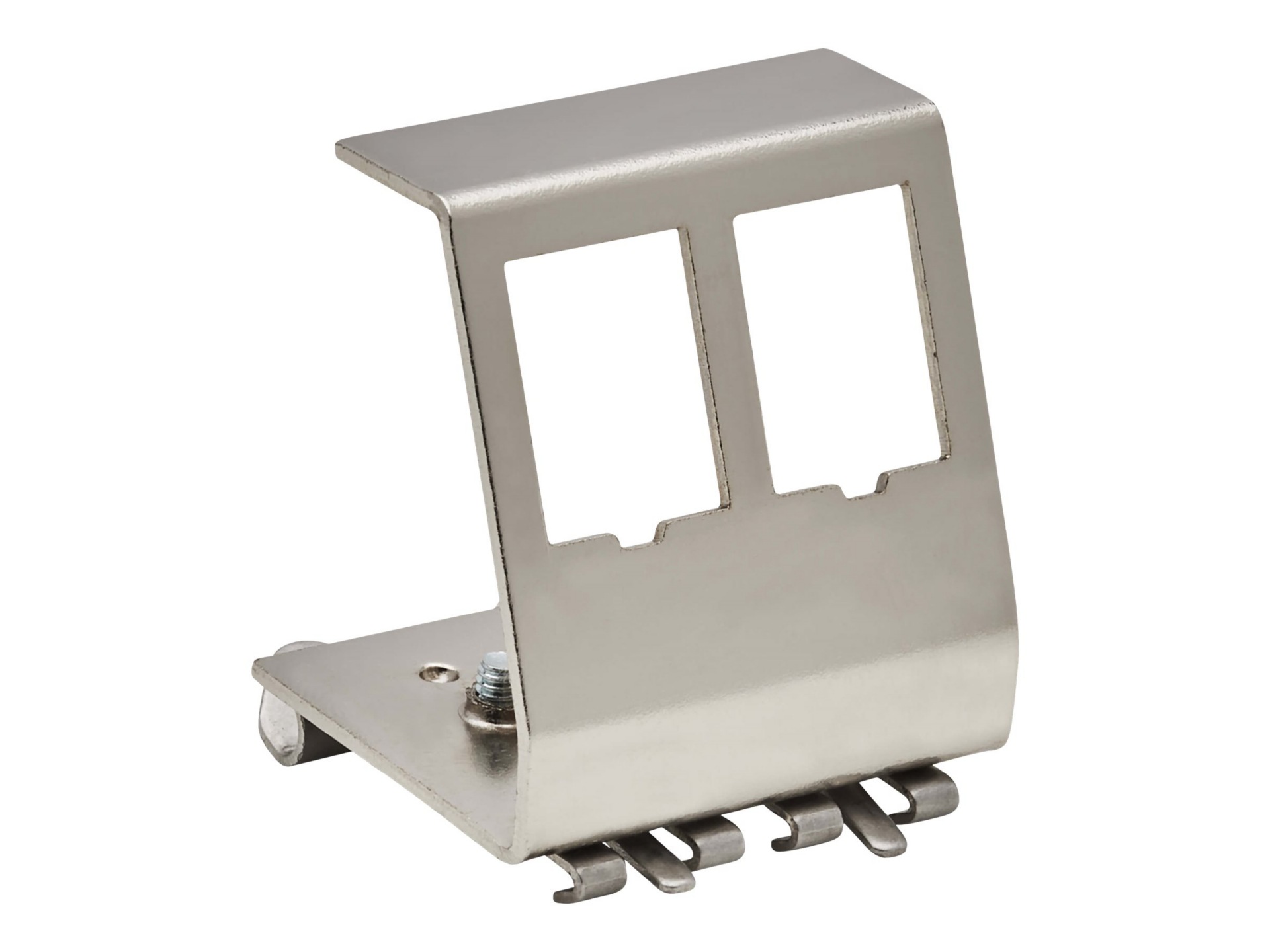Tripp Lite 2-Port Metal DIN-Rail Mounting Module for Snap-In Keystone Jacks and Couplers, Silver, TAA - modular insert