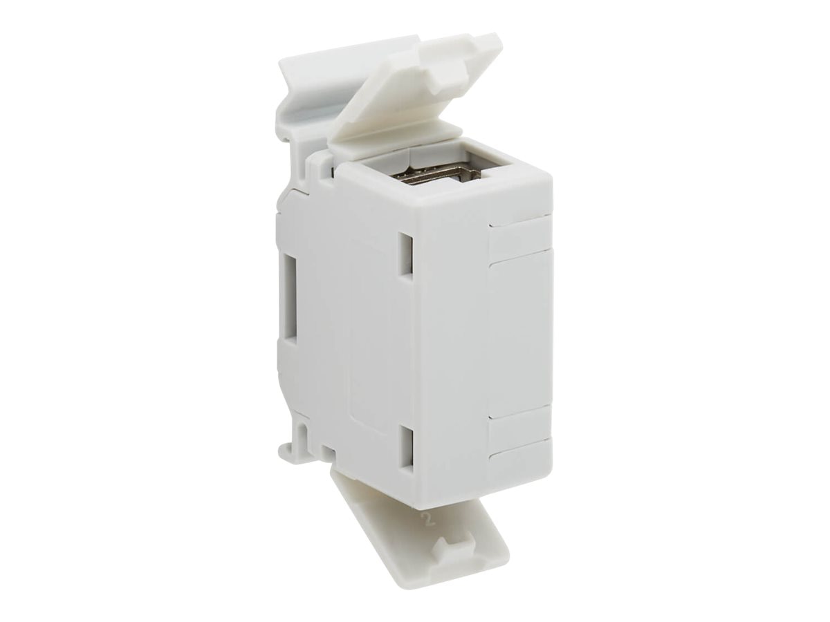 Tripp Lite Cat6a Shielded In-Line DIN-Rail Mountable Snap-In Coupler (RJ45 F/F), TAA - network coupler - TAA Compliant -