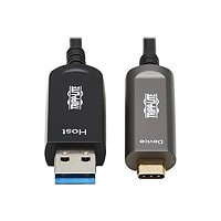 Tripp Lite USB-A to USB C Fiber Active Optical Cable USB 3.2 Gen 2 M/M 20M - USB-C cable - USB to 24 pin USB-C - 66 ft