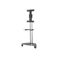 Tripp Lite Rolling TV Cart for 37-70in Displays Black Glass Base and Shelf