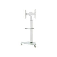Tripp Lite Rolling TV Cart for 37in-70in Frosted Glass Base and Shelf White
