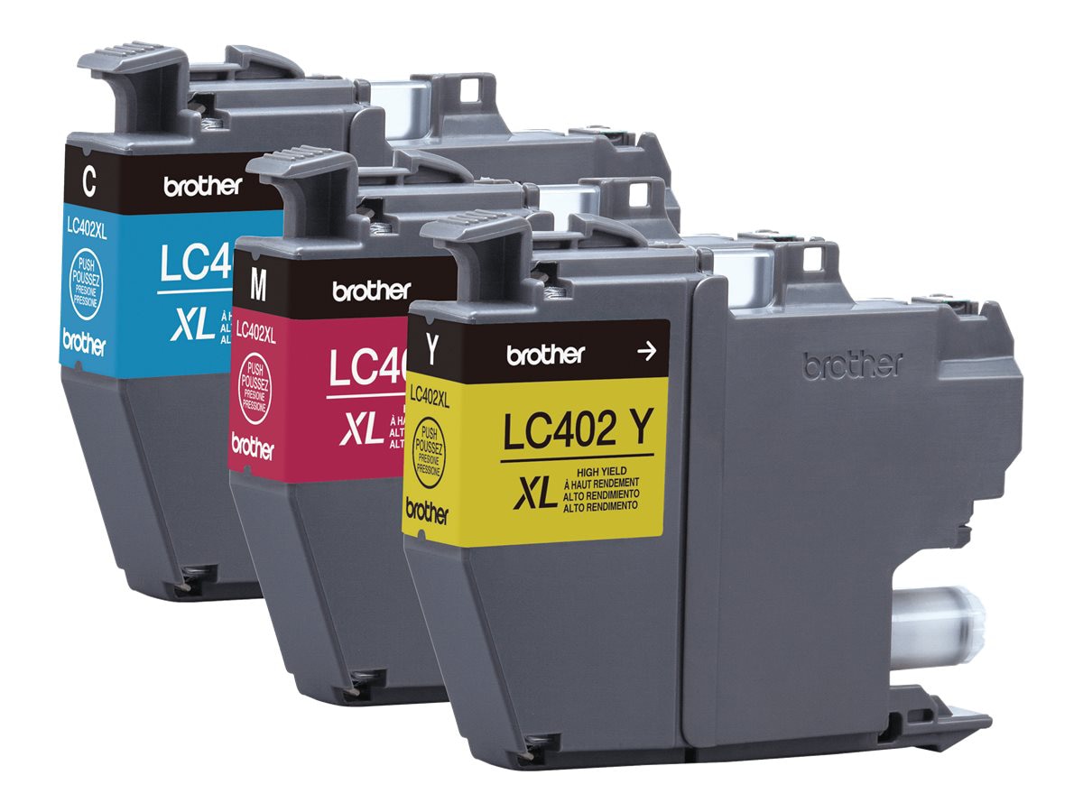 Brother LC402XL - 3-pack - High Yield - yellow, cyan, magenta - original - ink cartridge