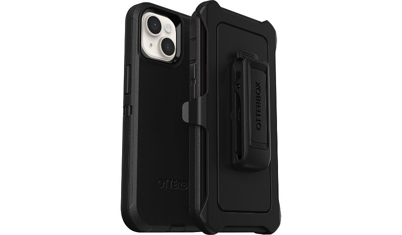 OtterBox Defender Rugged Carrying Case (Holster) Apple iPhone 14, iPhone 13 Smartphone - Black