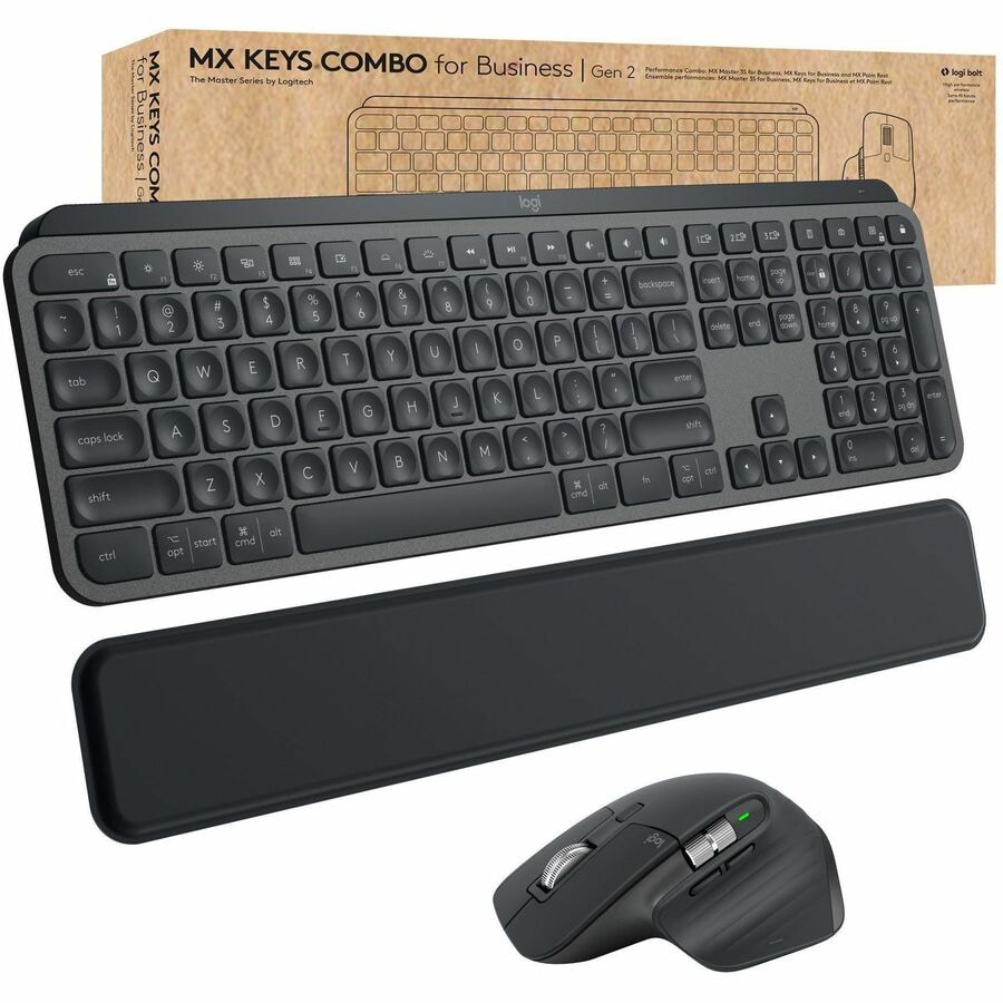 Logitech MX Keys Mini Combo for Business - keyboard and mouse set - QWERTY  - US - graphite - 920-011048 - Keyboard & Mouse Bundles 