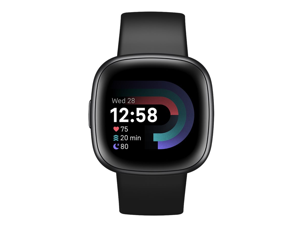 Fitbit Versa 4 - Smartwatch - Graphite Aluminum Case with S/L Black Infinity Band