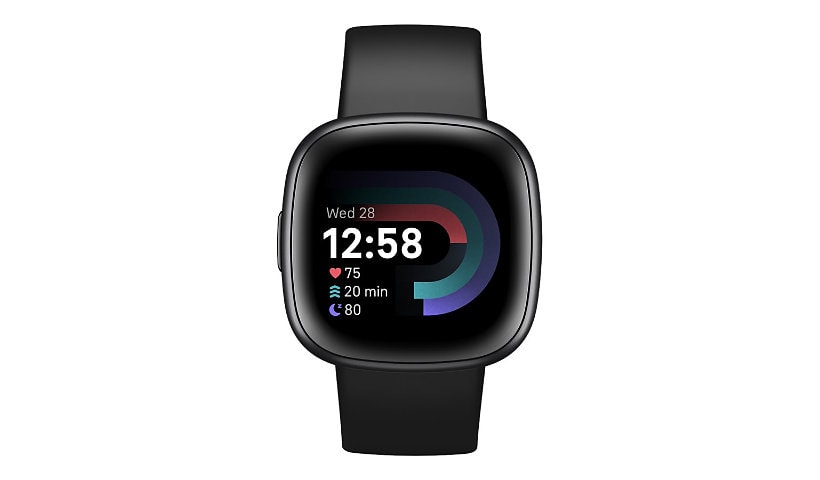 Fitbit Versa 4 - graphite aluminum - smart watch with infinity band - black