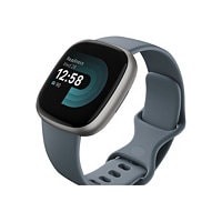 Fitbit Versa 4 - platinum aluminum - smart watch with infinity band - waterfall blue