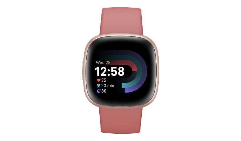 Fitbit Versa 4 - copper rose aluminum - smart watch with infinity band - pink sand