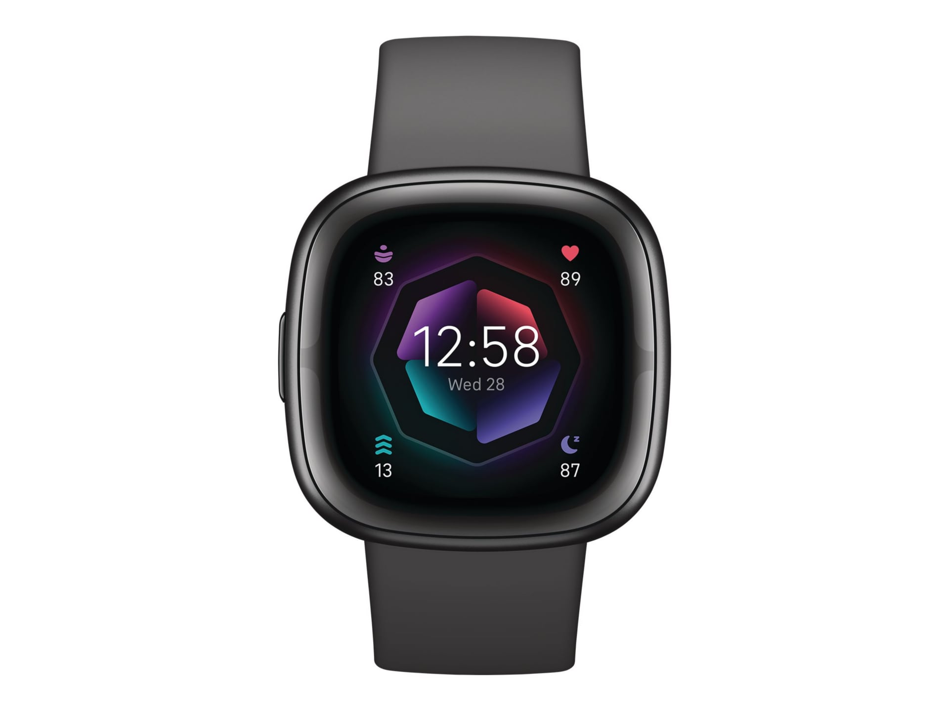 Fitbit Sense 2 - Smartwatch - Graphite Aluminum Case with S/L Shadow Gray Infinity Band
