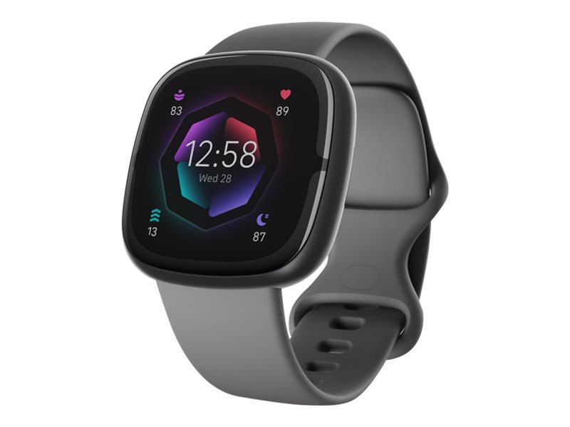 Thumbnail 3 of 11 for Fitbit Sense 2 - Smartwatch - Graphite Aluminum Case with S/L Shadow Gray Infinity Band