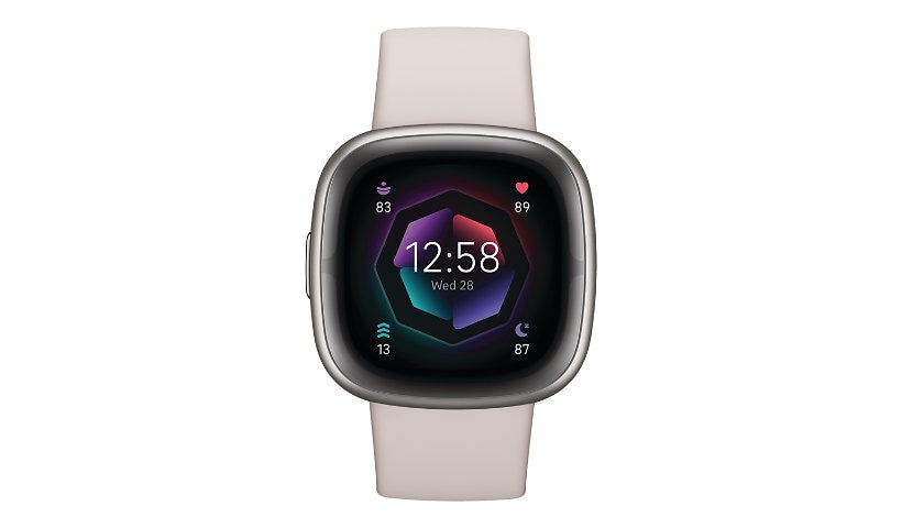 Fitbit Sense 2 - platinum aluminum - smart watch with infinity band - lunar white