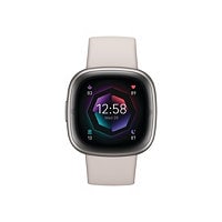 Fitbit Sense 2 - platinum aluminum - smart watch with infinity band - lunar white