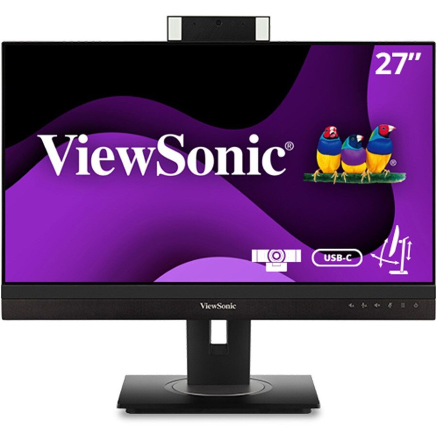 ViewSonic Ergonomic VG2756V-2K - 1440p Webcam Monitor 90W USB-C, RJ45, 40 Degree Tilt - 350 cd/m� - 24"