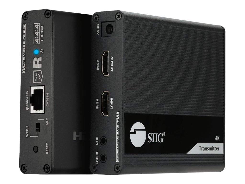 SIIG ipcolor 4K HDMI 2.0 Extender with IR, HDR and ARC - video/audio extend