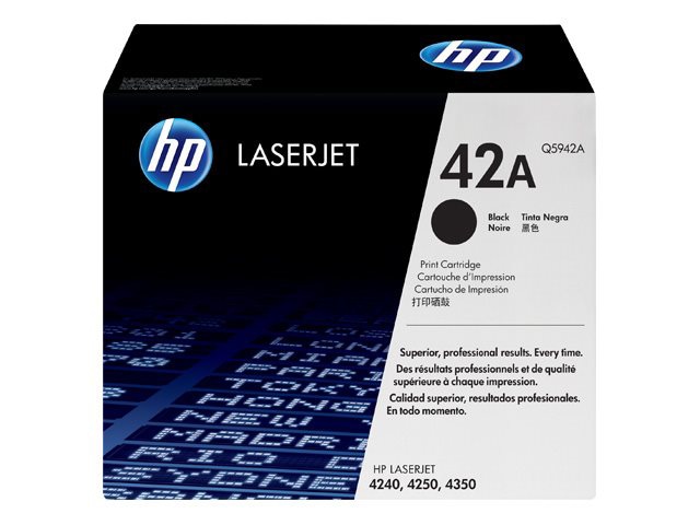 HP 42A (Q5942A) Original Standard Yield Laser Toner Cartridge - Single Pack - Black - 1 Each