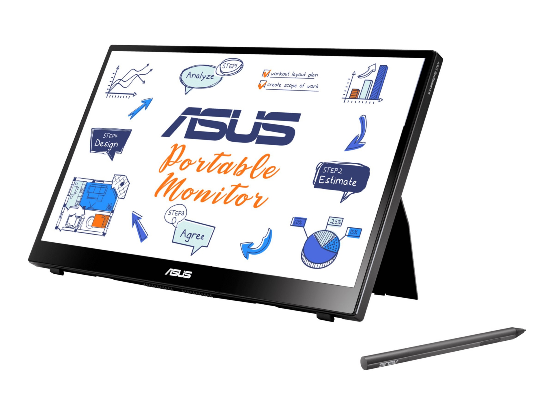 ASUS ZenScreen Ink MB14AHD - LED monitor - Full HD (1080p) - 14"
