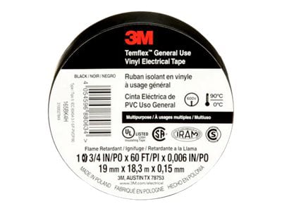 3M 60' Temflex Vinyl Electrical Tape - Black