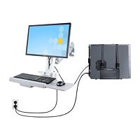StarTech.com Wall Mount Workstation Sit Stand Desk w/Height Adjustable VESA Monitor Arm 27"/34"