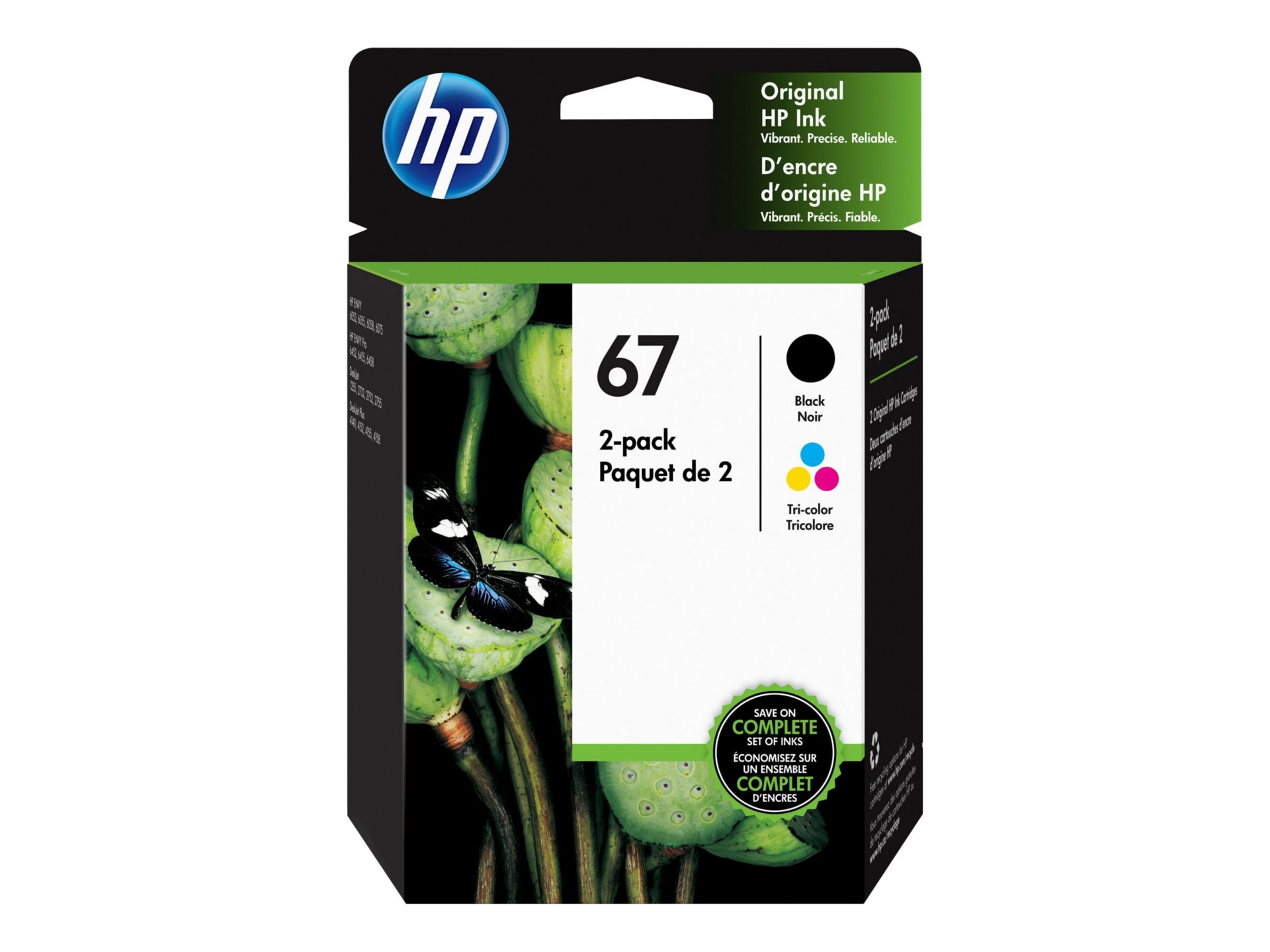 HP 67 Original Inkjet Ink Cartridge - Black, Tri-color Pack