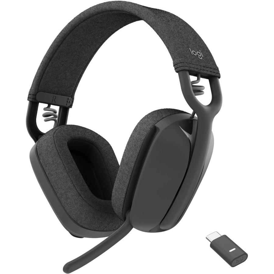 sigte Lager græsplæne Logitech Zone Vibe Wireless Bluetooth headphones with noise-canceling mic,  USB-A, USB-C, Mac/PC - Graphite - headset - 981-001198 - Wireless Headsets  - CDW.com