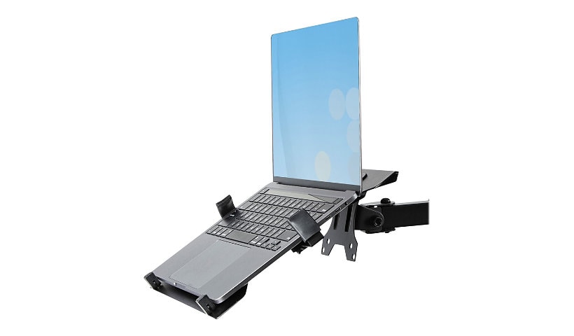 StarTech.com Monitor Arm with VESA Laptop Tray, For a Laptop & Single Display up to 32" (17.6lb/8kg), Adjustable Desk