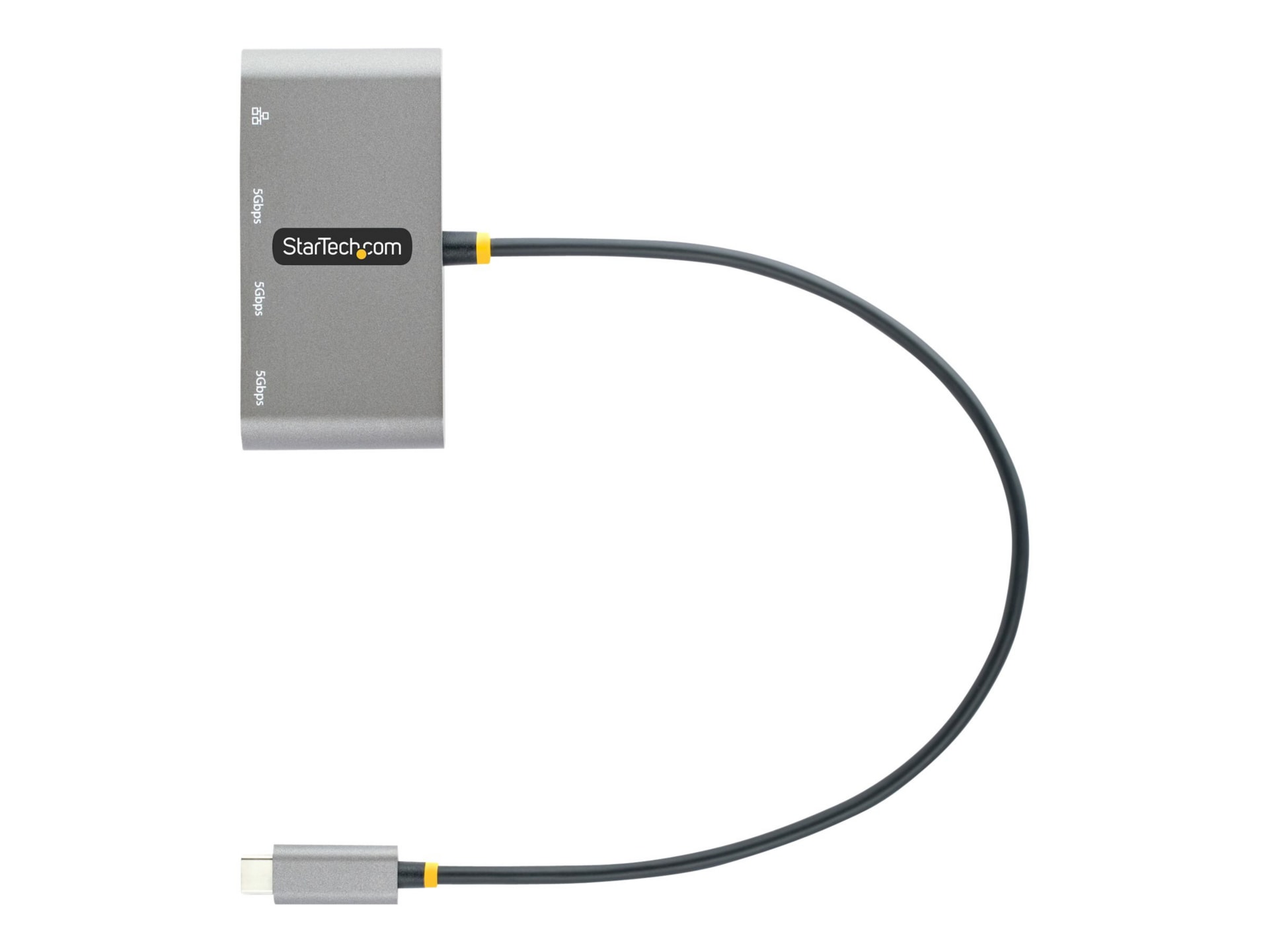 StarTech.com 3-Port USB-C Hub with Ethernet, 3x USB-A, Gigabit Ethernet, USB 3.0 5Gbps, Bus-Powered, Portable Laptop USB