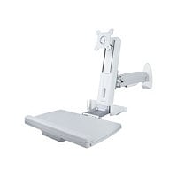 StarTech.com Wall Mount Workstation, Full Motion Sit Stand Desk w/ Height Adjustable VESA Monitor Arm 27"/17.6lb, Wall