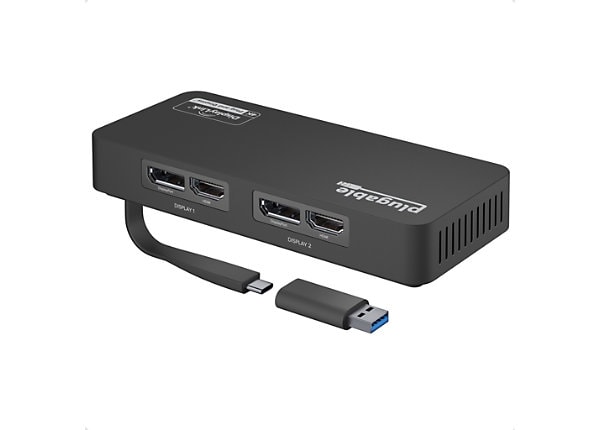 Plugable DisplayPort and HDMI Dual Monitor Adapter for USB 3.0 and w/ Windows and Mac USBC-6950UE - USB Adapters -