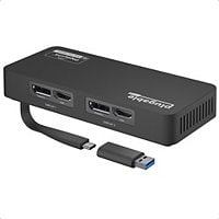 Plugable 4K DisplayPort and HDMI Dual Monitor Adapter for USB 3.0 and USB-C,Compatible w/ Windows and Mac